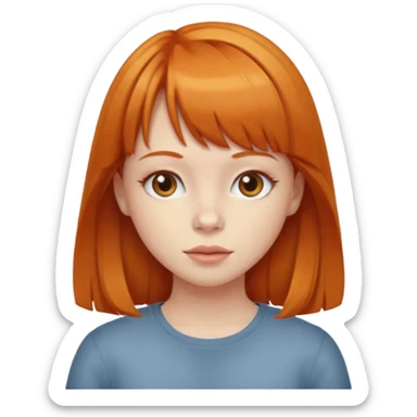ginger girl with boobs and bangs sticker