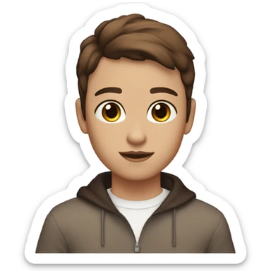 pale peach skinned brown short hair dark brown eyes masc lesbian  sticker