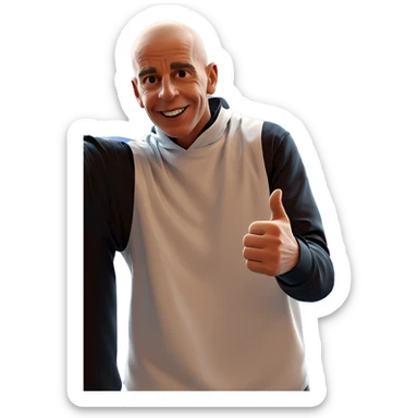 bald boy giving thumbs up sticker
