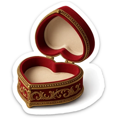 romantic heart-shaped jewelry box sticker