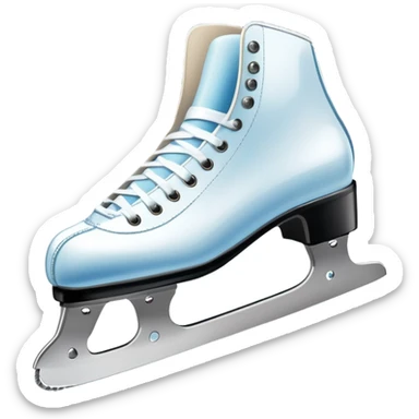An icon featuring a pair of elegant figure skates resting on scratched, worn ice. In the background, cheering spectators fill the stands of a grand stadium, creating a vibrant atmosphere. Transparent background highlights the essence of figure skating performance sticker