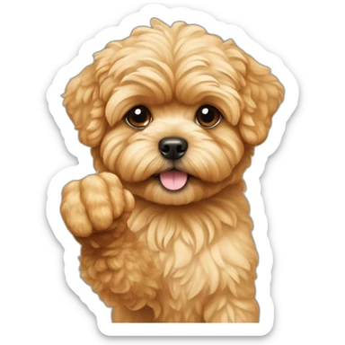 golden maltipoo hand - thumb down sticker