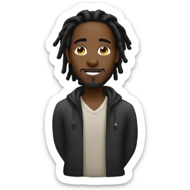 black guy with dreads sticker