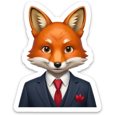 The fox went in a suit
 sticker