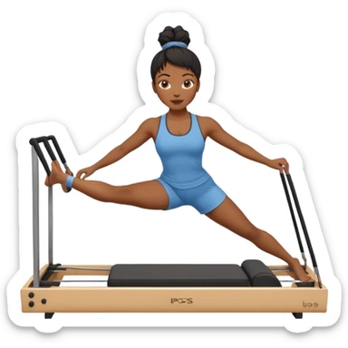 black woman doing reformer pilates sticker