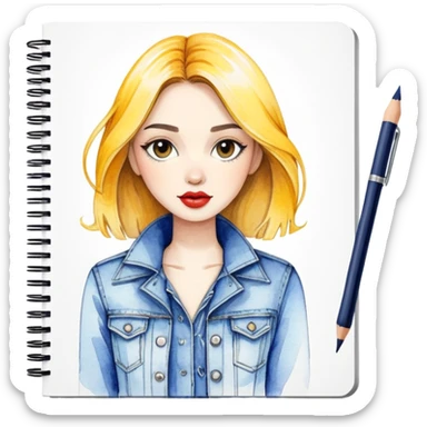 Fashion sketchbook with sketches sticker