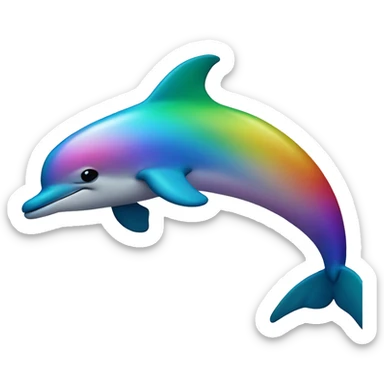 rainbow dolphin sticker