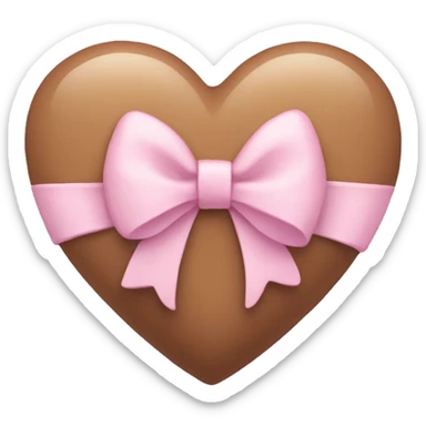 pastel brown heart with a bow sticker