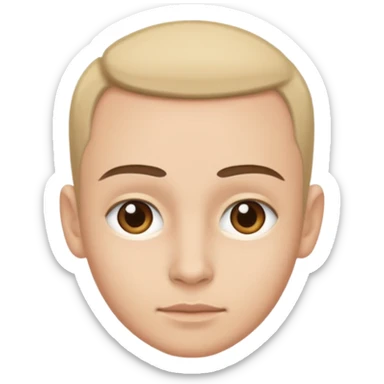emoji of a human forehead only, showing the area between eyebrows and hairline, simple cartoon style sticker