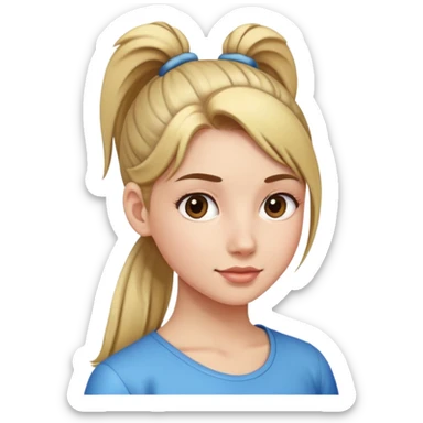 girl with ponytail sticker