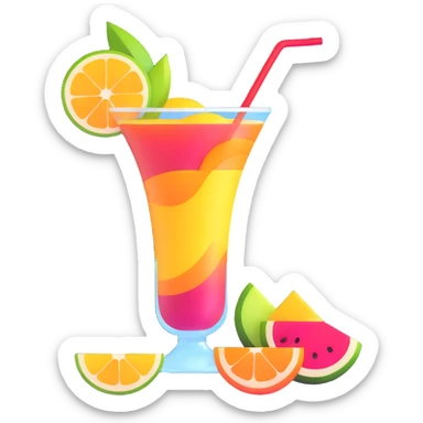 sliced fruit cocktail drink sticker
