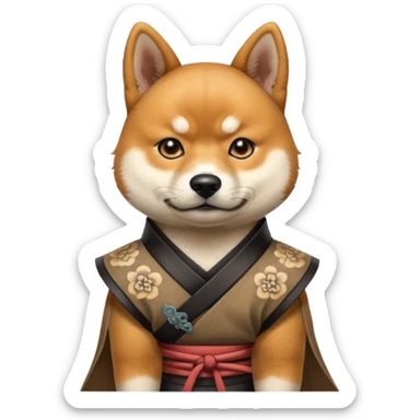 dog japan ancient samurai with tatooed sticker