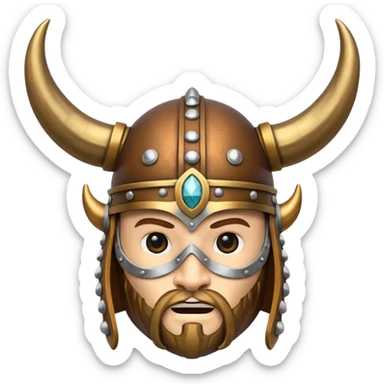 Solo el casco vikingo con cuernos sin cara de persona sticker