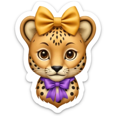 Cheetah with a bow sticker