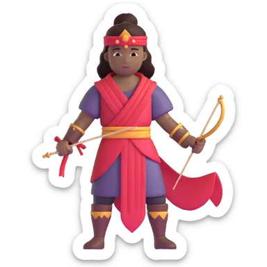 silhouette warrior with silk thread sticker