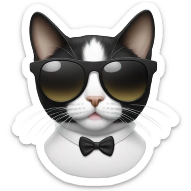 Tuxedo cat with sunglasses sticker