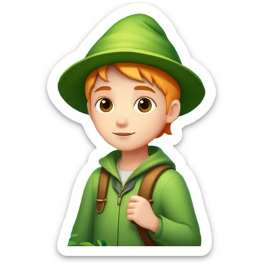 person exploring an enchanted forest sticker