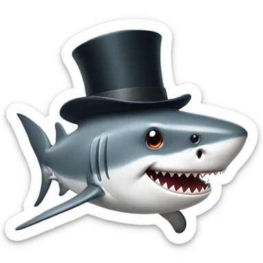 Shark with a top hat sticker