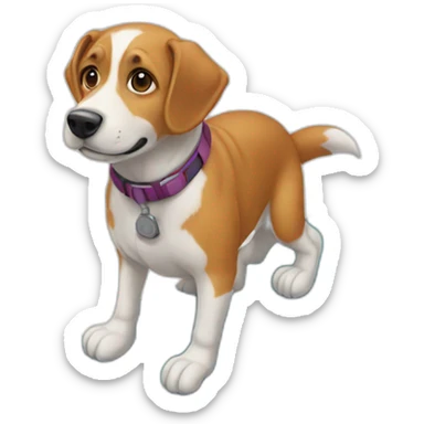 Un chien qui fait du snowboard  sticker