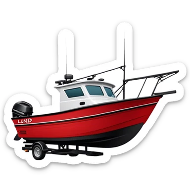 Fishing Boat - Lund 1775 Crossover XS (Model Year: 2022) (Iconic colour: Red with black trim) sticker