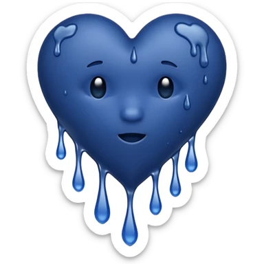 Bleeding navy blue heart  sticker