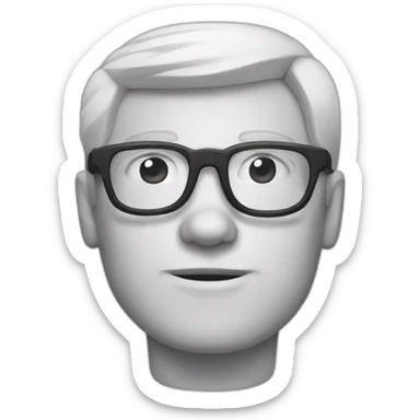 white guy with spectacles and dark hairs sticker