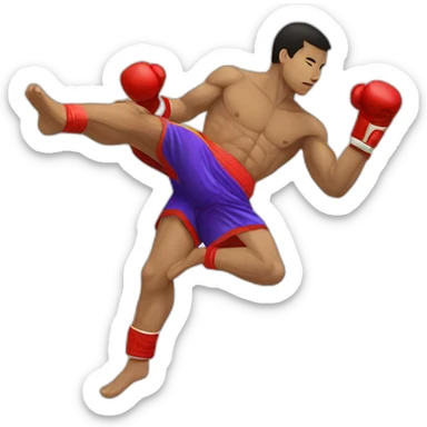muay thai kick sticker