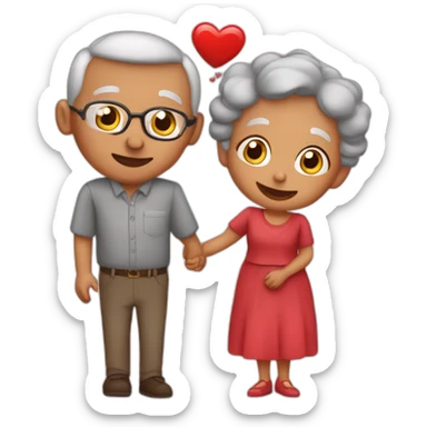 Grandparents in Day St Valentines  sticker