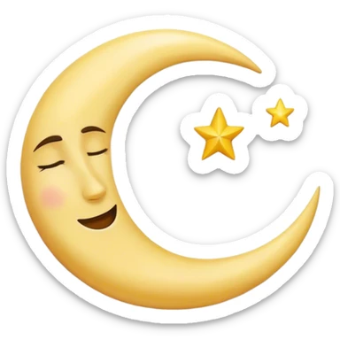Sleepy crescent moon sticker
