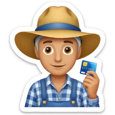 farmer in id card sticker
