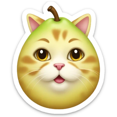 pear cat sticker