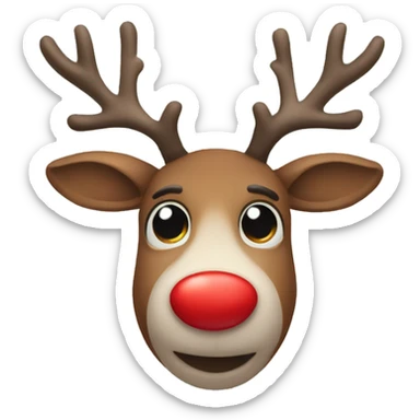 A red nose reindeer sticker