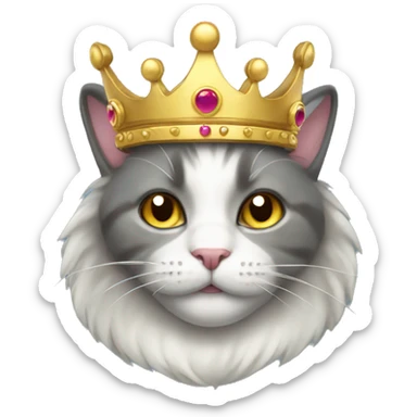 cat whit crown sticker
