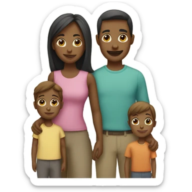 Family of 4 kids at 2 parents sticker