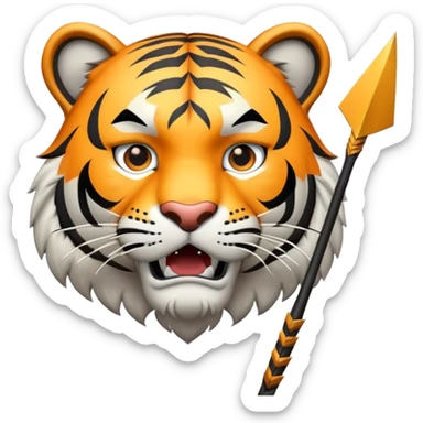 tiger face Stonks meme with arrow going up for Twitch emote sticker