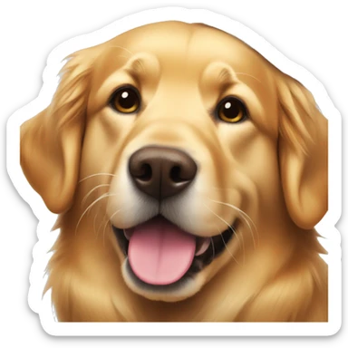 Golden retriever with Santa hat sticker