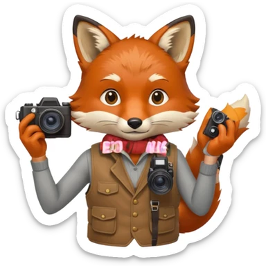photographer fox sticker