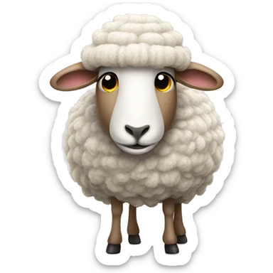 sheep with wooly hat sticker