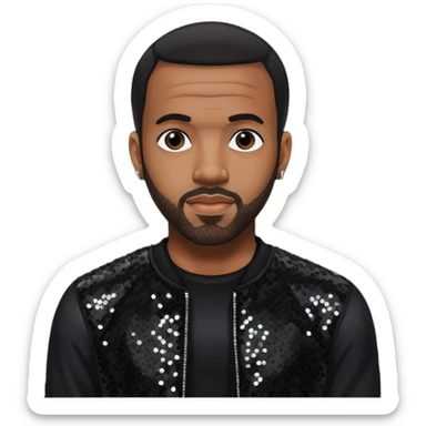 Craig David with black sequin outfit sticker