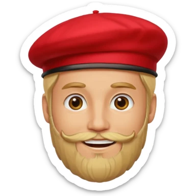 Man with Red Beret – Blonde beard, smiling, red hat.





 sticker