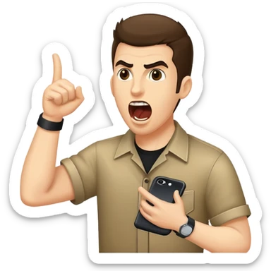 Rocknrolla programmer shouting “hey bro!” sticker