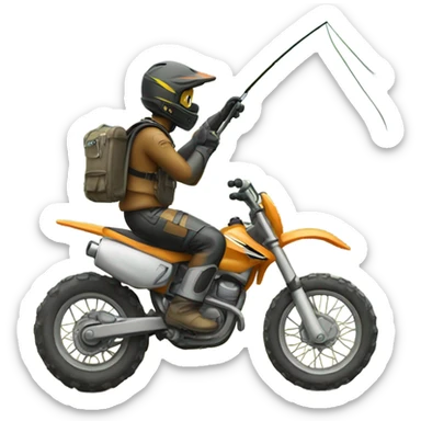 Dirt bike fishing sticker