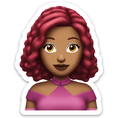 Nicki Minaj with dark red hair standing sticker