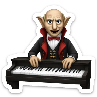 Count von count playing piano, iOS emoji stye art sticker
