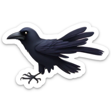 A raven with funny face his expression is "HUH" looks very discomfort and don't know what's happening sticker