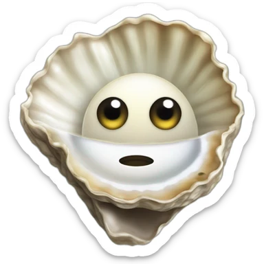 oyster with eye as pearl sticker
