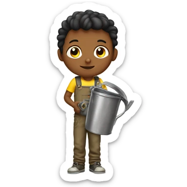 child with a regadera sticker