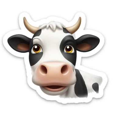 Cow winking with a smirk  sticker