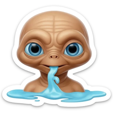 E.T. The Extra-Terrestrial from the movie barfing sticker