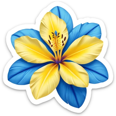 aestetic hawaian flower blue and yellow sticker